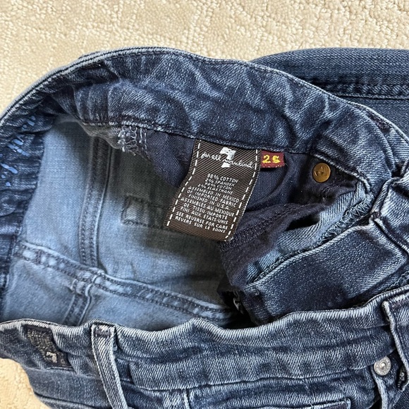 7 For All Mankind Dark Blue Straight Leg Jeans women’s size 25 - Picture 2 of 3